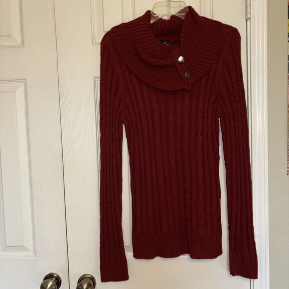 Susie Rose Sweaters - Susie Rose XXL Red Knit Sweater Button Collar Long Sleeve Women’s Top